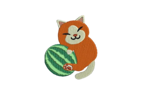 Cat Hugging Watermelon: A Sweet, Stitch-Ready Gem