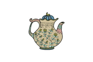 Flower Tea Pot Embroidery Design
