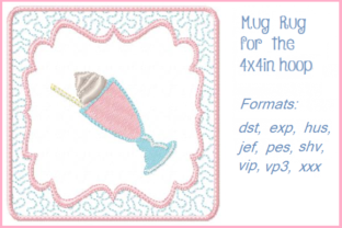 Ice Cream Soda Embroidery Design