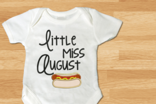 Little Miss August Hot Dog Applique