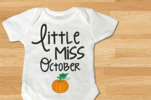 Little Miss October Pumpkin Applique