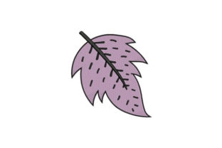 Purple Leaf Embroidery Design