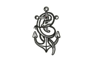 Sailor Tattoo Snake Embroidery Design