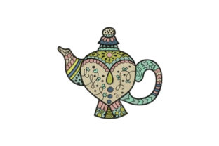 Vintage Tea Pot Embroidery Design